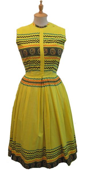 Natasha Bailie Vintage 1950's Yellow Tribe Dress, £30...
