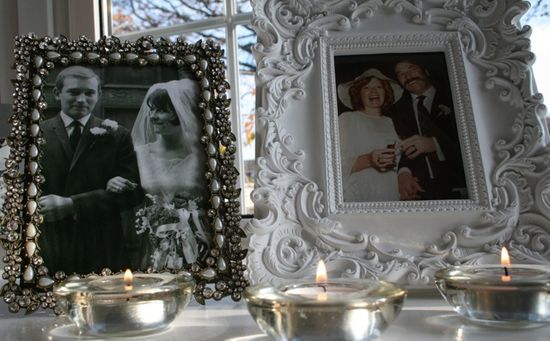 Photographs of the Bride and Grooms parents on their wedding days. What touching detail...