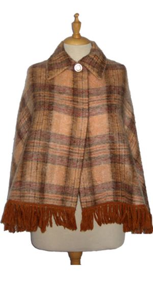 Natasha Bailie vintage wool tartan cape, £40...