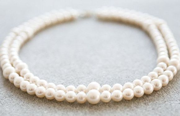 Classic double pearl bridal necklace, from Sarah Kavanagh Bridal
