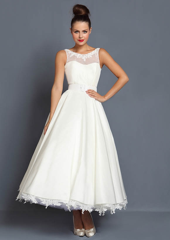 designer tea length wedding dresses gowns
