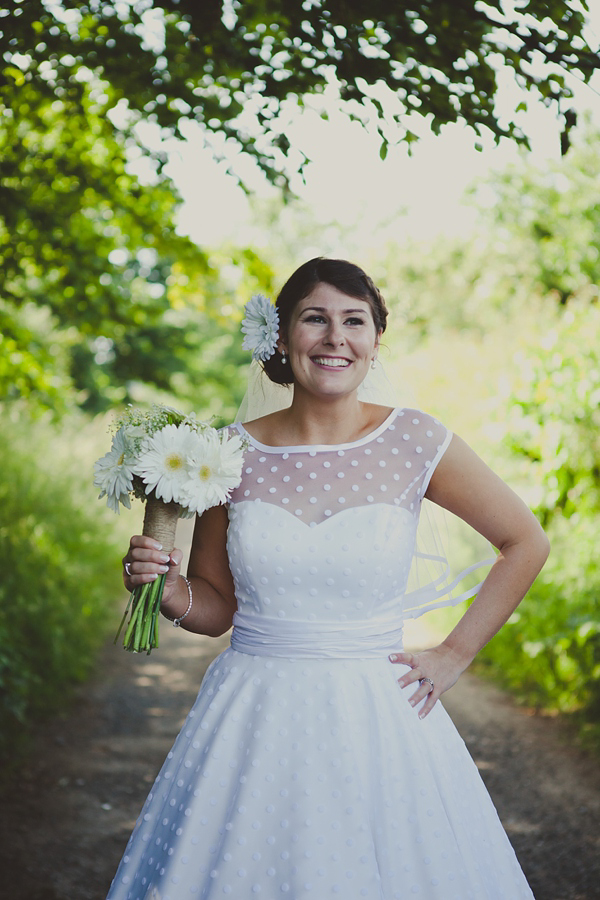 polka-dot wedding dress