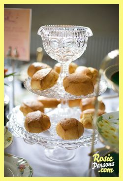 Beautiful vintage cake stand and yummy scones...