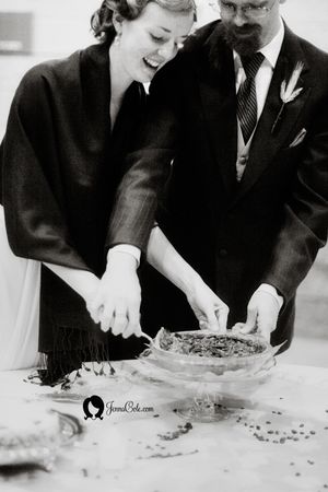 Cutting the 'cake', ok, the Bridal PIE! :)