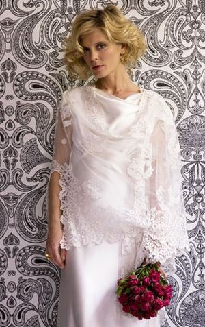 British Actress Emilia Fox, modelling a design for Kate Halfpenny, of Halfpenny London...