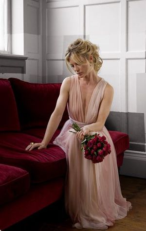 British Actress Emilia Fox, modelling a design for Kate Halfpenny, of Halfpenny London...