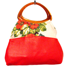 Poppy Valentine, recycled fabric turned into a bag...