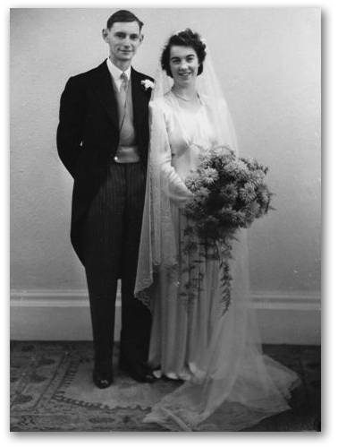 Tiffany's Great Aunt and Uncle, Peter and Mavis, and their wedding photograph that so inspired Tiffany in styling her day...