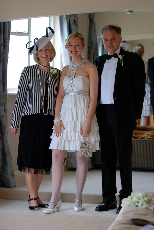 All made up and ready to go, in her Alice Temperley Wedding dress...