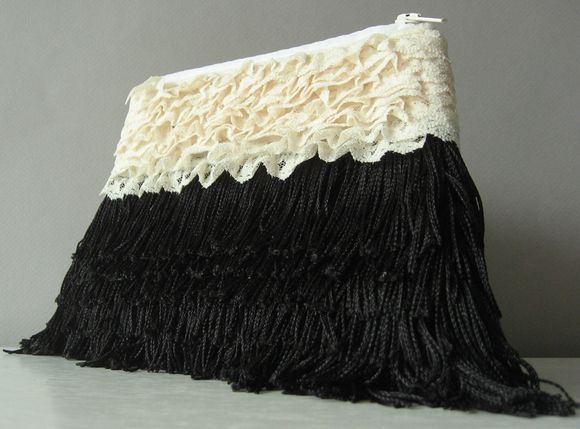 Flapper Fringe Clutch Bag, by RecycledRings...