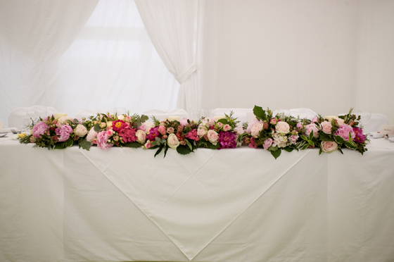 Top table flower display...