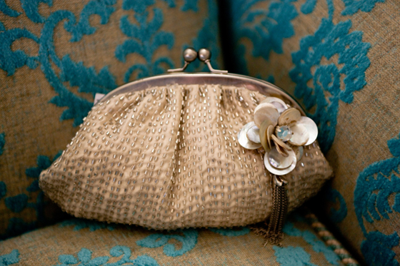Shell and sequin adorned clutch purse from Accessorize...