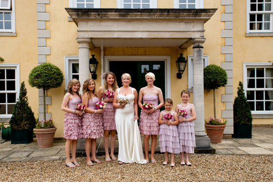 Pretty maids all in a row, and one beautiful Bride ready to meet her Groom...