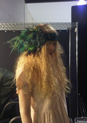 Courtney Love wearing a 'Liaison' head piece, by Katherine Roach-Wright (www.katswank.com)...