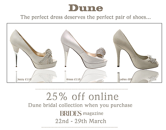 Dune - 25% discount promotion with Brides Magazine