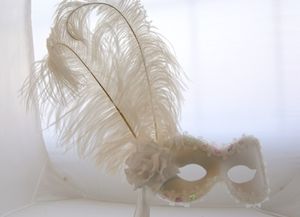 Love My Dress UK Wedding Blog - White Belle of the Ball Stick Mask, by Samantha Peach...