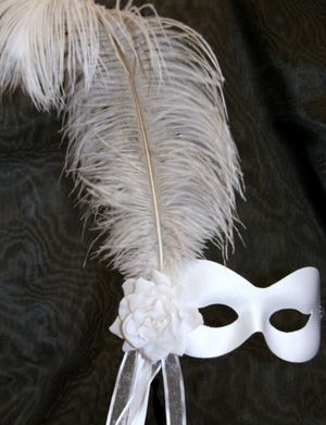 Love My Dress UK Wedding Blog - White Art Deco Stick Mask by Samantha Peach