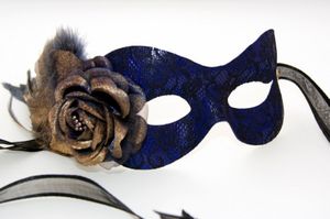 Love My Dress UK Wedding Blog - Regency Ink Blue Lace Mask, by Samantha Peach...
