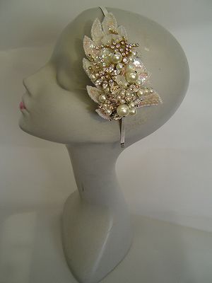 Love My Dress Uk Wedding Blog - Sequin Leaf with Arora Borealis & Pearls and 1950s Diamante, by Sheena Holland, £175