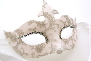 Love My Dress UK Wedding Blog - White & Silver Crystal Venetian Mask, by Samantha Peach...