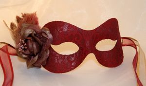 Love My Dress UK Wedding Blog - Regency Burgundy Lace Mask, by Samantha Peach...