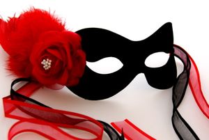 Love My Dress UK Wedding Blog - Black & Red Swan Masquerade Mask, by Samantha Peach...