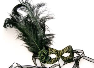 Love My Dress UK Wedding Blog - Beautiful Green Ostrich Feather Mask, by Samantha Peach...