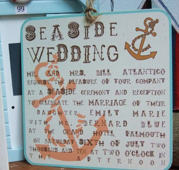 Nautical Wedding Invitation, by Artcadia Wedding Stationery...