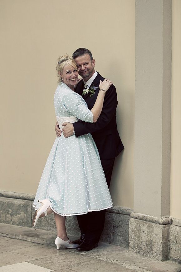 Peppermint and polka dots - 1950's style wedding dress by Candy Anthony - Photography by Gill Taylor...
