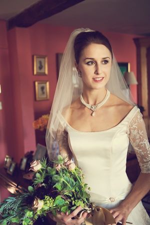 Pearls. Lace and Grace Kelly Style Elegance - Photography by Brighton and Sussex Wedding Photographer, Devlin Photos...