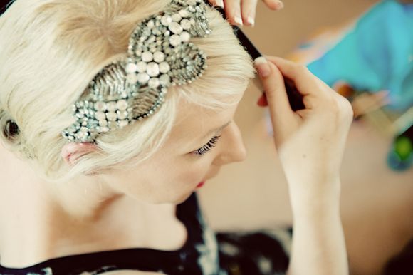 An 1920's Art Deco Bride and some Beatiful Blue Louboutins... vintage wedding photography by Eliza Claire...