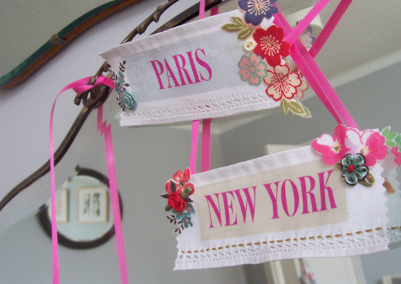 Paris and New York signs, from the Vintage Drawer, by Vicky Trainor...