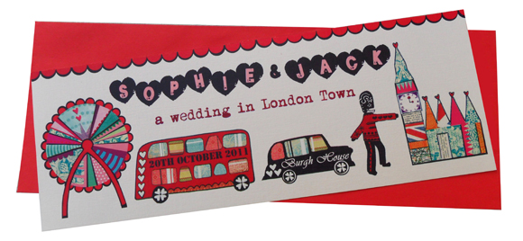 1 London Town Wedding Invitation