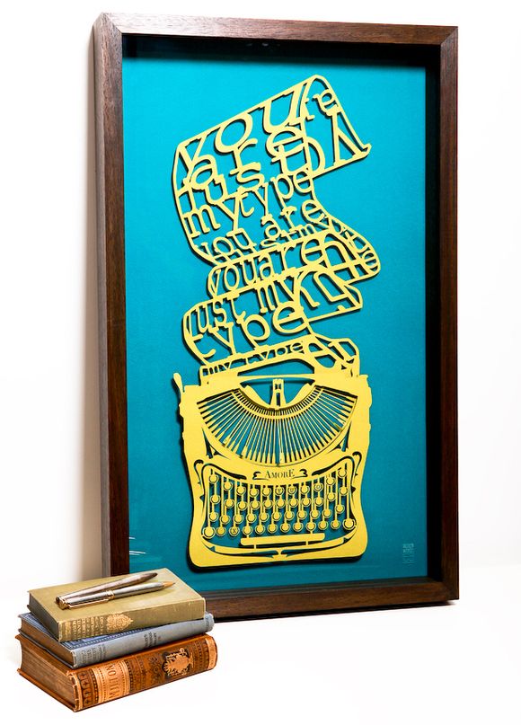 lasercut typographic artwork by More Than Words and Cutture
