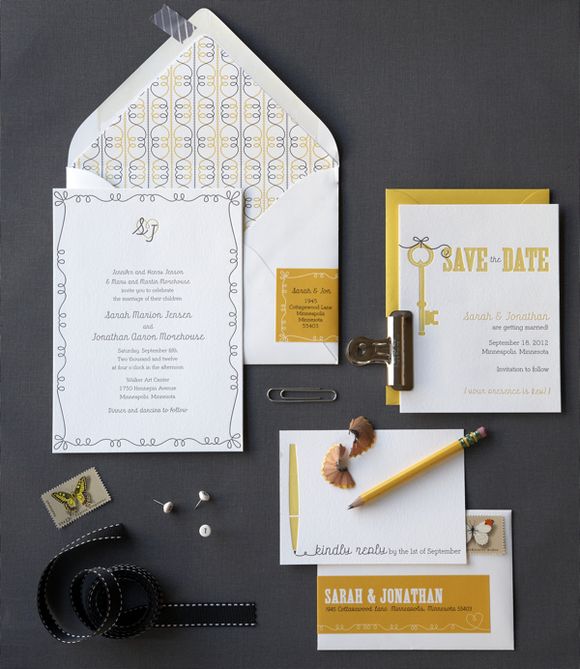 Whimsy Wedding Invitation by Hello!Lucky