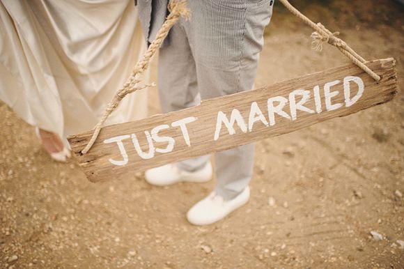 Rustic Just Married Sign, Ed Peers Photography