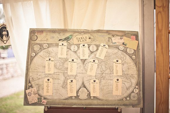 Vintage map table plan