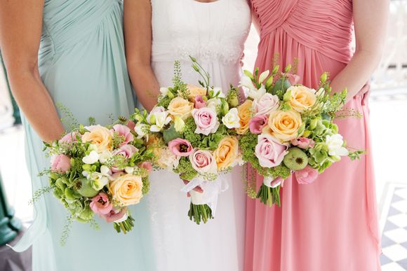 Pasel colour Bridesmaids dresses