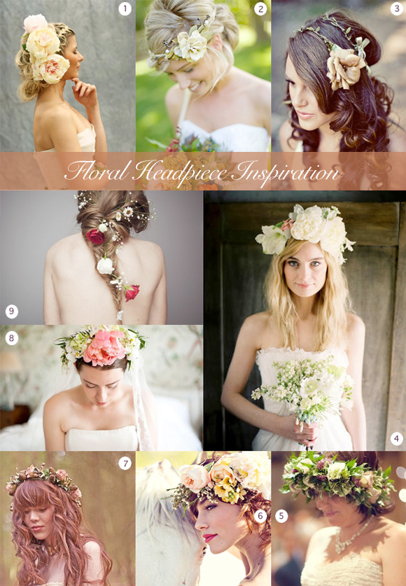 Floral bridal headpieces