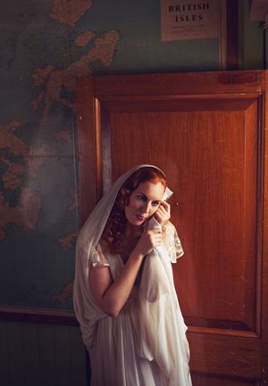 Joanne Fleming bespoke, vintage inspired wedding dress design