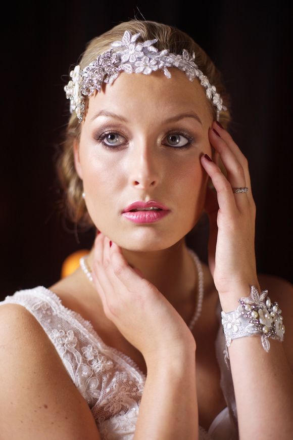 Vintage lace inspired bridal hair accessories by Flo and Percy, from The Magdalene Collection...