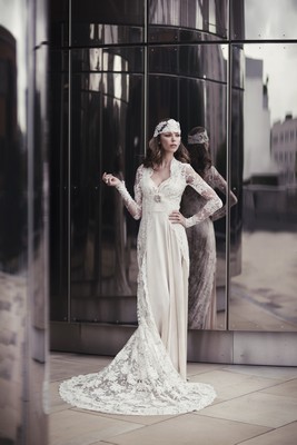 Harlow Dress with Versailles Lace Coat