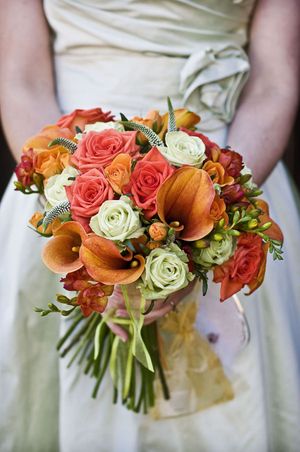 Orange wedding bouquet