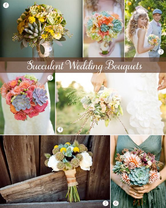 Succulent Wedding Bouquets Inspiration