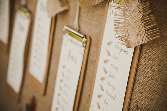 DIY rustic table plan using burlap, hessian, jute and string