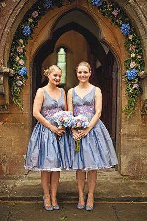 Pale blue bridesmaids dresses