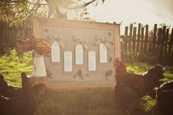 DIY rustic table plan using burlap, hessian, jute and string and feathers...