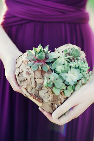 heart shaped succulent bouquet