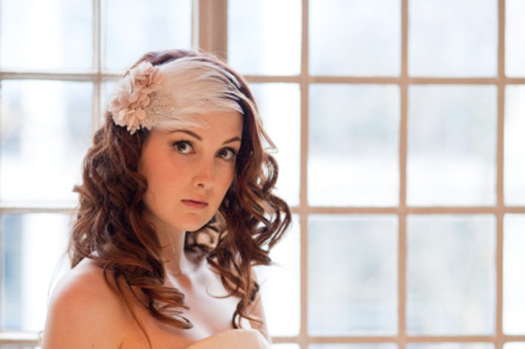 Millesime Cherry Blossom Feather and Floral Bridal Cap Headdress-1.jpg