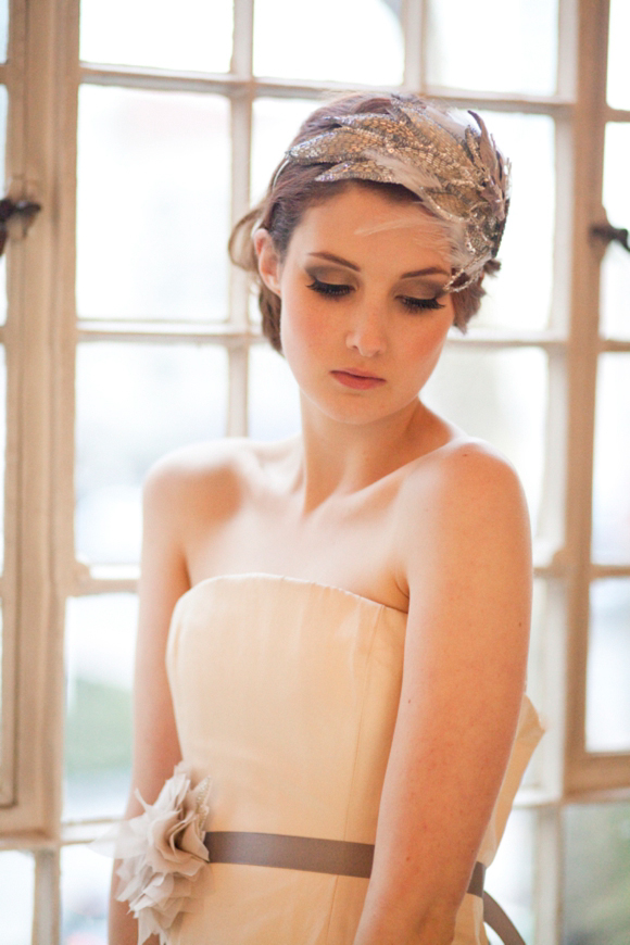 Millesime Magnolia Blossom Sash and Jazz Age Sparkle and Feather Vintage Bridal Cap-1.jpg